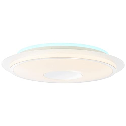 BRILLIANT Lampe Viktor LED Deckenleuchte 57cm weiß-silber | 1x 32W LED integriert, (3125lm, 3000-6000K) | Stufenlos dimmbar