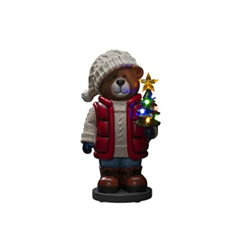Konstsmide LED Teddybär, klein, mit 6h Timer, 8 bunte Dioden, batteriebetrieben, Innen, 3 x AAA 1.5V (exkl.) - 4247-000, Bunt