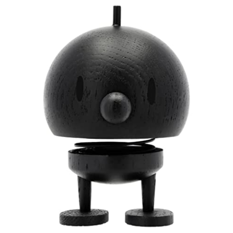 Hoptimist Bumble, Holzdeko, Wackelfigur & Glücksbringer aus Holz, Deko Skandinavisch, Deko Wohnzimmer, Büro & Schreibtisch, Tolle Kleine Geschenke, 7,5 x 8,5 x 10,7 cm, Medium, Black Stained Oak