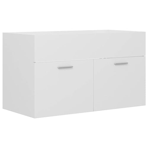 vidaXL Waschbeckenunterschrank Waschtisch Unterschrank Badmöbel Badschrank Badezimmerschrank Badezimmer Weiß 80x38,5x46cm Holzwerkstoff