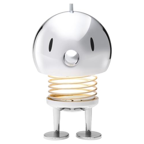 Hoptimist Lampe LED, Nachttischlampe Touch, Kabellose Lampe Tisch, Aufladbare & Dimmbar, Dänischem Design, 10 x 10 x 15 cm, L, Chrome