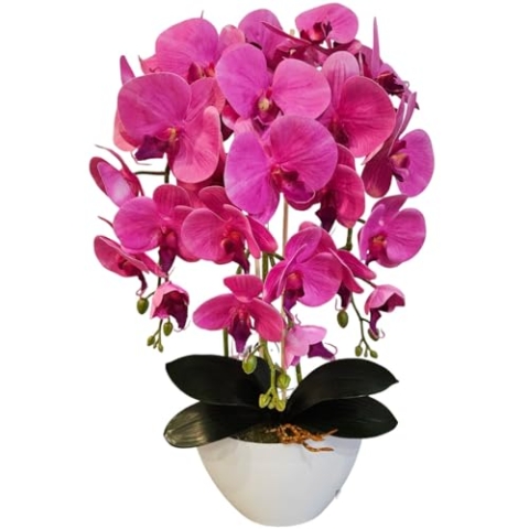 Damich 3pgz künstliche Orchidee, rosa, aus Gummi, wie lebendig