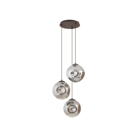 Lindby Pendelleuchte Valentina (Design, Modern) in Alu aus Glas (3 flammig E27) - Hängelampe Esstischlampe Hängeleuchte Wohnzimmerleuchte