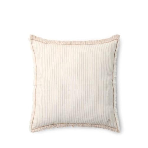 MARC O'POLO Zierkissen Fine Stripe Dark Sand,50x50 cm, 80% Bio-Baumwolle, 20% Leinen, Streifen