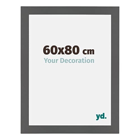 yd. Your Decoration - Bilderrahmen 60x80 cm - Antrazit - Billderrahmen aus MDF mit Acrylglas - Antireflex - 60x80 Rahmen - Mura