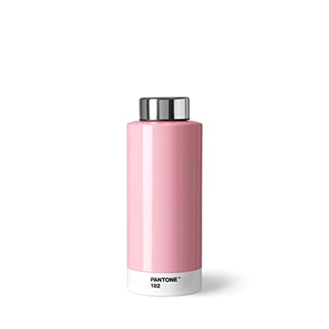 PANTONE Trinkflasche, doppelwandiger rostfreier Edelstahl mit Thermo-Funktion, auslaufsicher, 500 ml, Light Pink 182