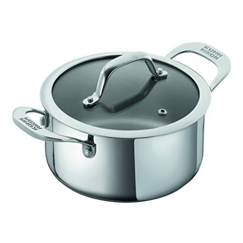 KUHN RIKON Allround Kochtopf mit Glasdeckel, Edelstahl, induktion, 2,3 Liter/18 cm, Silber