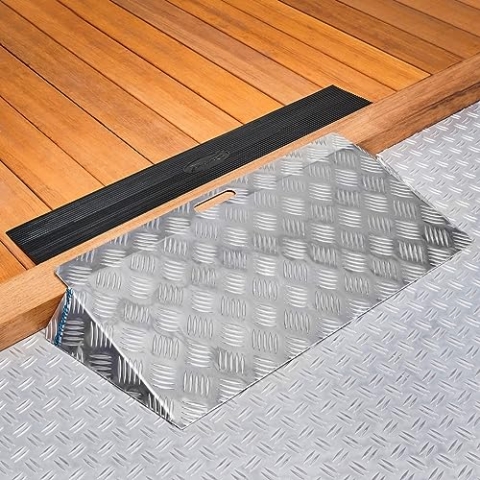 Türschwellenrampe Kurz - Bei Höhenunterschieden von 9-12 cm einsetzbar - Totale Länge 40 cm Silber
