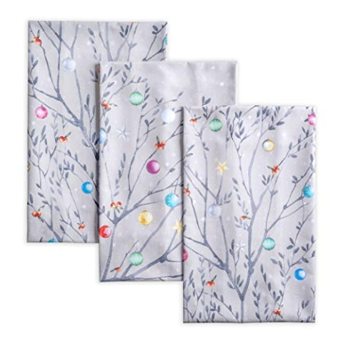 Maison d' Hermine Fairy Christmas 100% Baumwolle Set von 3 Multi-Purpose Küchenhandtuch | Bar Handtücher | Thanksgiving/Weihnachten (50cm X 70cm)