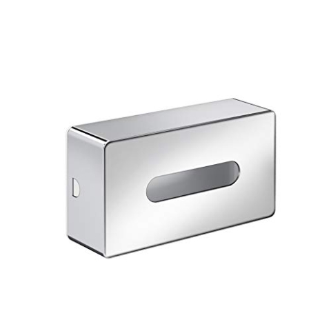 Emco Loft Kosmetiktuchbox (Farbe Chrom, Länge 251 mm, Tücherbox für Badezimmer, Wandmontage) 55700100