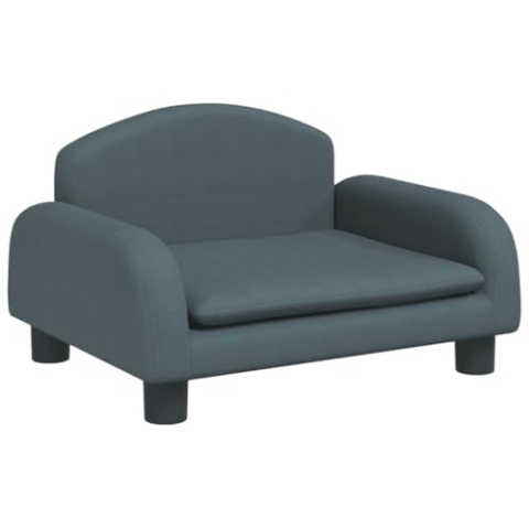 vidaXL Kindersofa, Couch für Kinder, Kindercouch mit runden Kanten, Kindersessel Minisofa Polstersofa Kindermöbel Sofa Kinderzimmer, Dunkelgrau Stoff