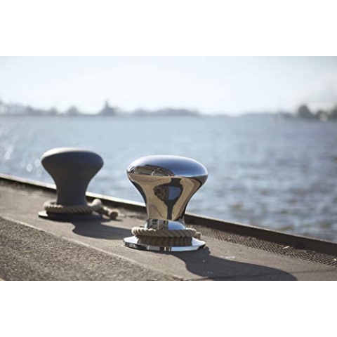 Philippi - Hamburger HOCKER mit Segeltau - glänzend, Nickel poliert