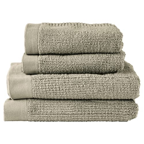 Zone Denmark Classic Handtuch Set Baumwolle, 2 x Handtuch 50x100 cm und 2 x Badetuch 70x140 cm, 100% Oeko-Tex Zertifizierte Baumwolle, 4er-Set, Eucalyptus (Grün)