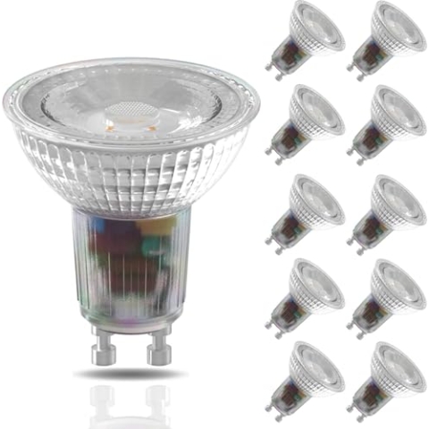 CALEX GU10 Smart LED Lampe, 10er Set, WLAN GU10 Alexa Lampe mit Sprachsteuerung (4.9W) Wifi LED Leuchtmittel GU10, LED Warmweiss dimmbar 2200K - 4000K