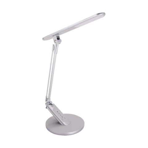 Schreibtischlampe LED dimmbar Edelstahl Touch 46 cm in Silber einstellbare Lichtmodi 500 lm Modern Tischleuchte Arbeitszimmer Büro Leselampe