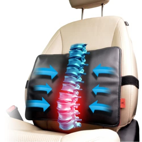 AJUVIA Multifunktionaler BackVitalizer (Rücken Vitalisator) Rückenstütze für den unteren Rücken, Lendenwirbelstütze (Lordosenstütze) für Auto, Büro und Computer-Stuhl