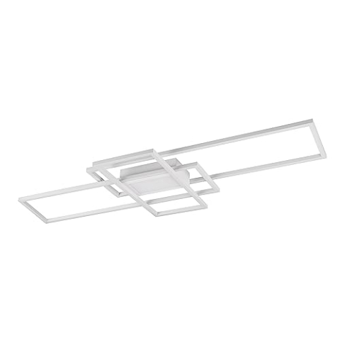 Trio Leuchten LED Deckenleuchte Irvine 620010431, Metall Weiß matt, inkl. 60 Watt LED, Fernbedienung, Dimmer, Nachtlicht