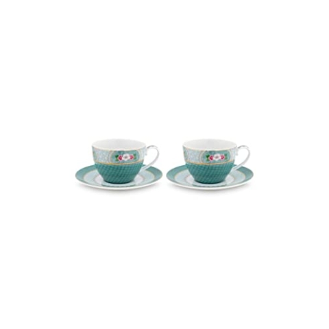 Pip Studio Tasse & Untertasse Blushing Birds | Blau 2er Set