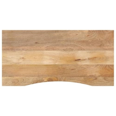 vidaXL Schreibtischplatte, Bürotischplatte mit Aussparung, Tischplatte für Schreibtisch Esstisch, Ersatztischplatte Holzplatte, 140x50x2,5cm Massivholz Mango