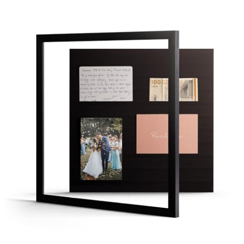 Deknudt Frames - Fotocollage Bilderrahmen groß zum Öffnen für mehrere Bilder (Schwarz, 50x50cm, Glas) – Abnehmbarer Fotorahmen für mehrere Fotos mit Frontöffnung
