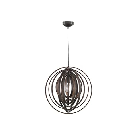 Trio Leuchten Pendelleuchte 305900126 Boolan, Naturholz braun, exkl. 1 x E27, 50 x 50 x 150 cm