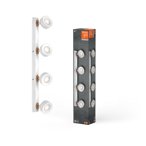 LEDVANCE DECOR SPOT PLUTO, 19,2W, 1.250lm, weiß, Spotleuchte, verstellbare Köpfe, vielseitig anwendbar, Innenraumspot, warmweiße Lichtfarbe, hochwertige Optik, einfache Montage