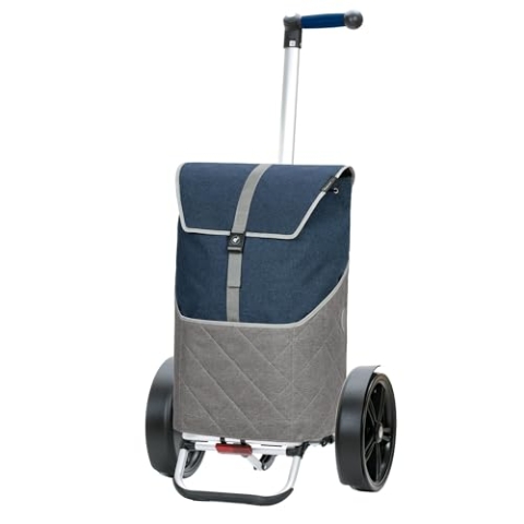 ANDERSEN Einkaufstrolley - Tura Shopper Lasse blau 59 L groß, langlebig, robust, Aluminium, Griff ergonomisch, klappbar, Kugellagerad