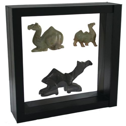 SAFE 4512 Schweberahmen 305 x 305 mm schwarz mit Spezialfolie - Münzrahmen - Münzständer 3D Rahmen schwarz- Objekt Bilderrahmen für Ihre Objekte
