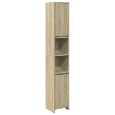 vidaXL Badezimmerschrank, Badschrank mit Stauraum, Hochschrank für Badezimmer, Beistellschrank Badmöbel, Sonoma-Eiche Holzwerkstoff