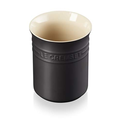 Le Creuset Topf für Kochkellen aus Steinzeug, 1,1 Liter, Schwarz Matt, 71501110000001