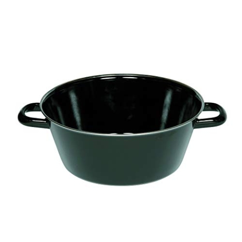 Riess, 0373-022, Schmalzpfanne halbtief 30, CLASSIC - SCHWARZEMAILLLE, Durchmesser 30 cm, Höhe 12,5 cm, Inhalt 5,0 Liter, Emaille, schwarz, Induktion
