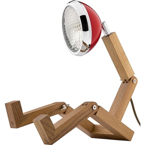 Piffany Copenhagen Tischleuchte Mr. Wattson 12 V, Flash-Rot, Metall Holz, unica