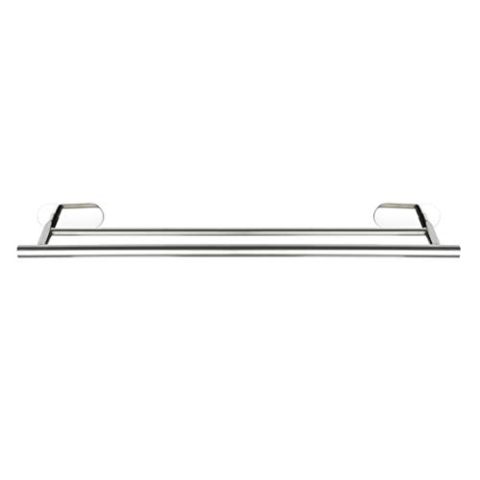 WENKO Turbo-Loc Badetuchstange Orea Shine, Befestigen ohne Bohren, 2 Lange Handtuchstangen für Badetuch & Handtücher, hochwertiger, rostfreier Edelstahl glänzend, 60 x 4,5 x 12 cm