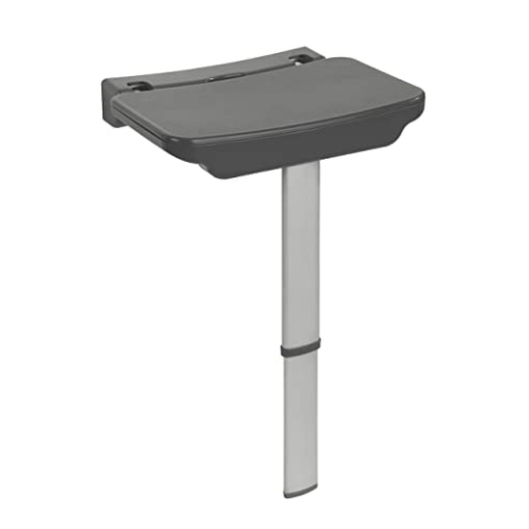 WENKO Duschklappsitz Secura Premium Duschsitz zum Klappen, 120 kg Tragkraft Grau - Anthrazit
