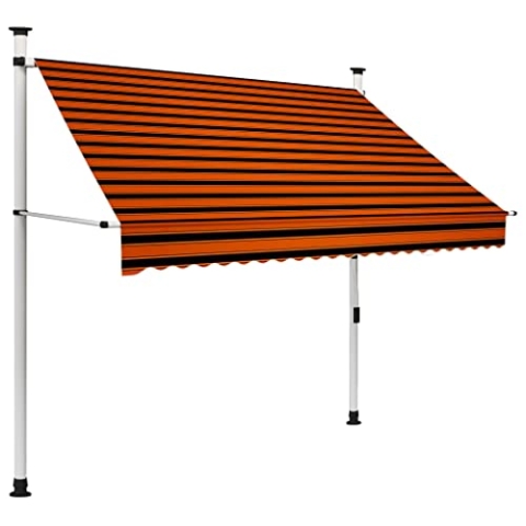 vidaXL Markise Einziehbar Handbetrieben Wasserabweisend Klemmmarkise Balkonmarkise Sonnenschutz Terrasse Balkon Garten 200cm Orange Braun