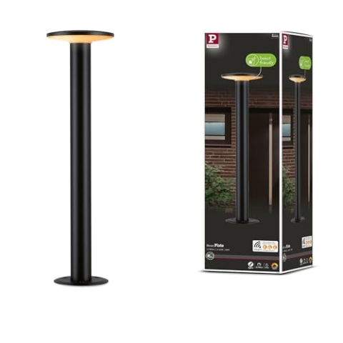 Paulmann 94755 LED Außenleuchte Pollerleuchte Smart Home Zigbee Plate insektenfreundlich IP44 600mm Tunable Warm 280lm 230V dimmbar Anthrazit Metall