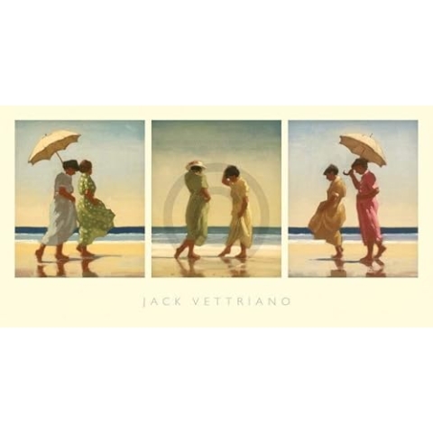 PGM Kunstdruck Jack Vettriano - Summer Days Triptychon 70x36cm