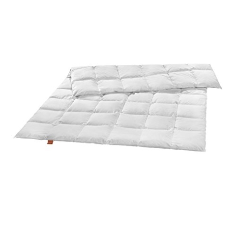 sleepling Federdecke 155 x 220 cm, Bettdecke aus Federn, 100% Baumwolle, Federn Klasse 1, weiß