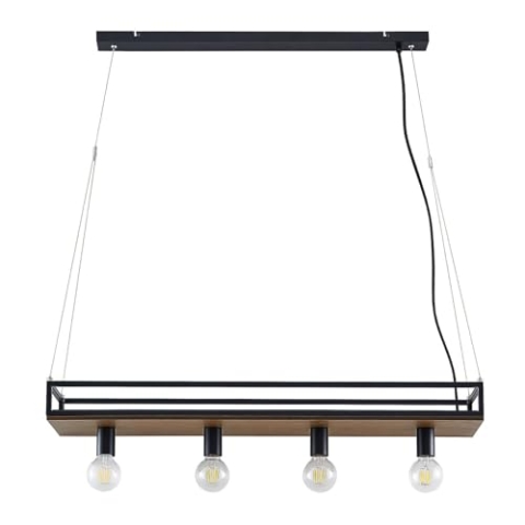 Lindby Pendelleuchte Kirista (Retro, Vintage Antik) in Schwarz aus Metall (4 flammig E27) - Deckenlampe Esstischlampe Hängelampe Hängeleuchte Wohnzimmerleuchte