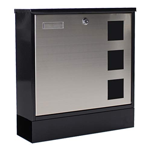 Rottner Briefkasten Design Mailbox Zylinderschloss 2 Schlüssel Sichtfenster Zeitungsbox Namensschildhalter inkl. Befestigungsmaterial
