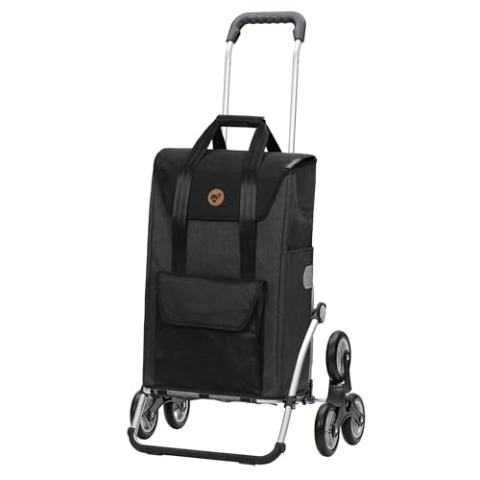 Andersen Einkaufstrolley Royal Treppensteiger und Einkaufstasche Senta schwarz 49 Liter