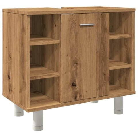 vidaXL Badschrank Artisan-Eiche 60x32x53,5 cm Holzwerkstoff, Badezimmermöbel, Medizinschrank, Schrank Badezimmer, Badmöbel, Badschrank
