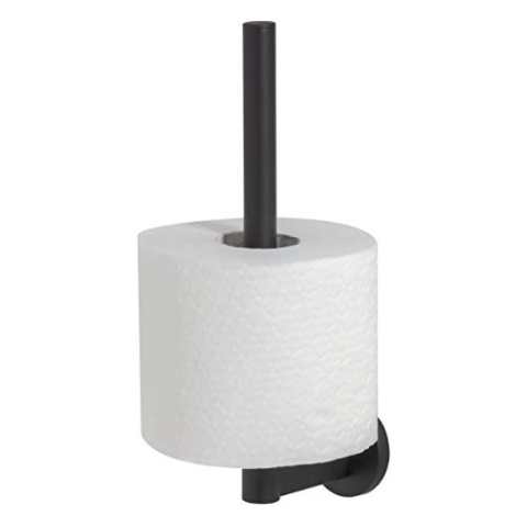 Tiger Noon Reserverollenhalter, Toilettenpapierhalter aus Edelstahl, Farbe: Schwarz, B x H x T: 5 x 24,5 x 9,4 cm