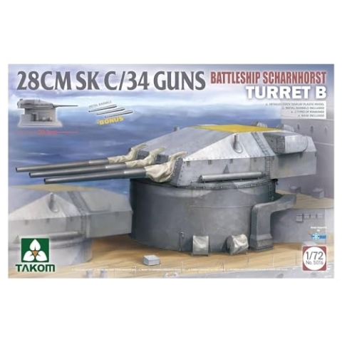 Takom TAK5016 5016 28 cm SK C/34 Scharnhorst Geschützturm 1:72 - Modellbau