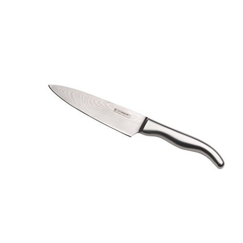 Le Creuset Kochmesser, 15 cm 18/8 Damaststahlklinge mit glattem Schliff, Edelstahlgriff, Rostfrei, Silber, 98000315000100