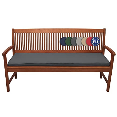 Beautissu Loft BK Auflage Bankkissen 180x48x5 cm Sitzkissen für Gartenbank Polster Auflage Gartenmöbel Polsterauflage mit Oeko-Tex Zertifikat - Kissen Graphitgrau