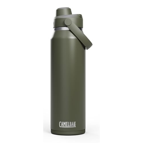 CAMELBAK Thrive Chug Wasserflasche aus isoliertem Edelstahl | 950 ML | leicht zu tragen, auslaufsicher | Moosgrün