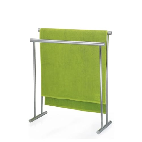 Kela Handtuchhalter stehend Handtuchständer mit 2 Handtuchstangen, PRIAMO, Edelstahl satiniert, silber, 85x76cm