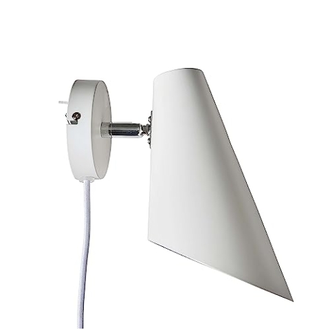 Dyberg Larsen Cale Weiß Wandleuchte Innen | Modische Lampe für neben dem Bett oder Wohnzimmer | Leichte Wandlampe Innen Dänischen Design | Moderne Wandleuchten mit Kabel ohne leuchtmittel | GU10/35W