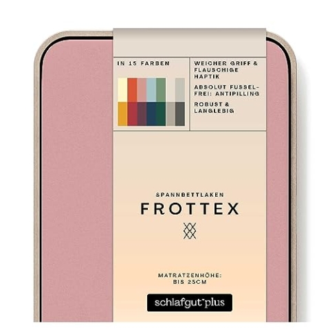 schlafgut Frottex Spannbettlaken 180x200cm bis 200x200cm – Purple Mid - 75% Baumwolle, 25% Polyester, Oeko-TEX Zertifiziert - Matratzenhöhe bis 25 cm